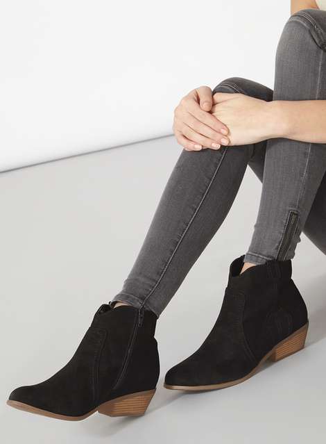 Wide Fit Black 'Madds' Ankle Boots